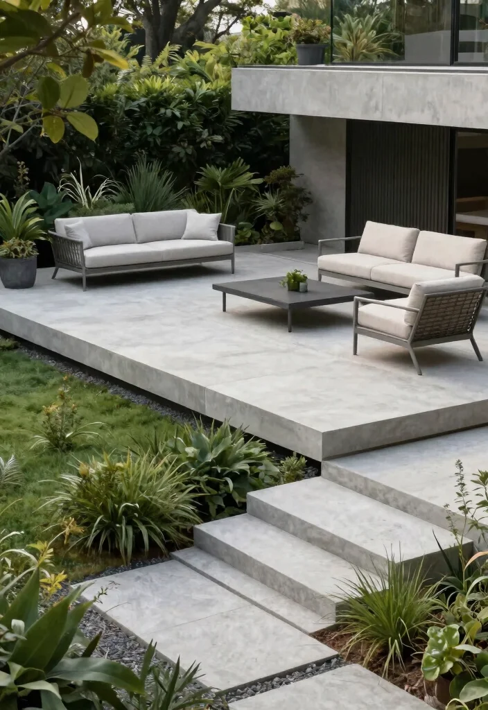 15+ Stunning Raised Patio Ideas With Steps for Style (You'll Want to Copy #7!) - 1. Modern Minimalist Raised Patio 1