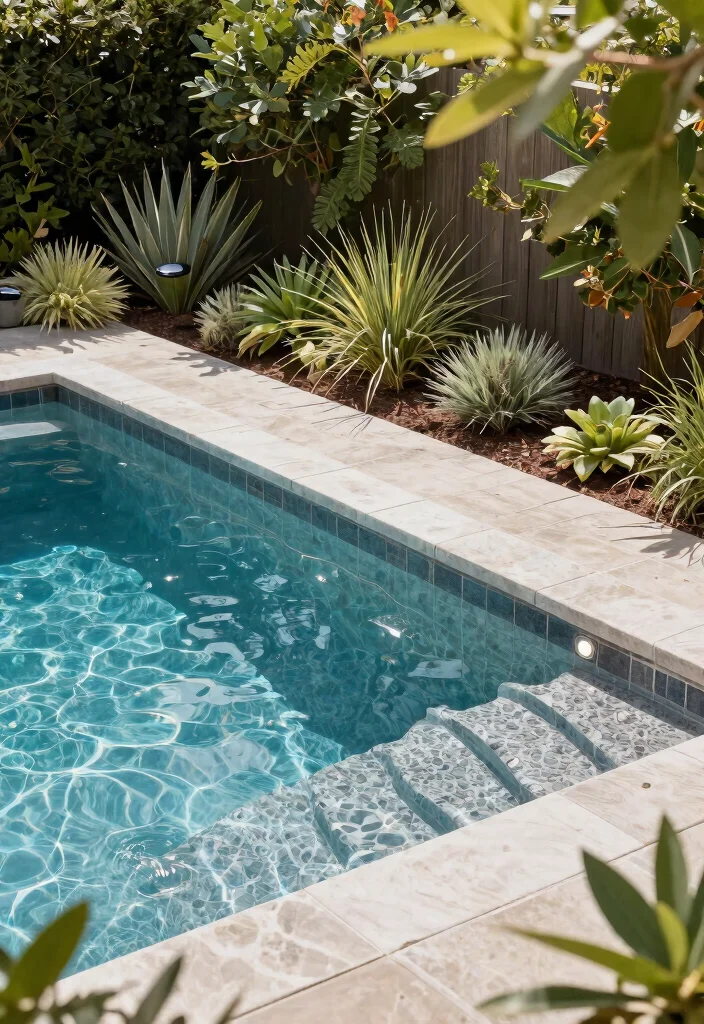 15 Stunning Rectangle Pool with Spa Sun Shelf Ideas That Will Transform Your Backyard! - 6. Eco-Friendly Rectangle Pool with Spa 1