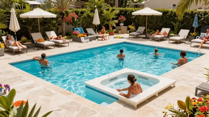 15 Stunning Rectangle Pool with Spa Sun Shelf Ideas That Will Transform Your Backyard!