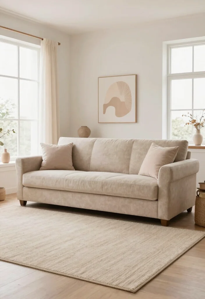 Stop Guessing! 15 Rug Colors Go With Camel Couch: Style Your Living Room Like a Designer 14 15 Stunning Rug Colors That Will Make Your Camel Couch Pop (You Won't Believe #9!) - 13. Neutral Beige 1