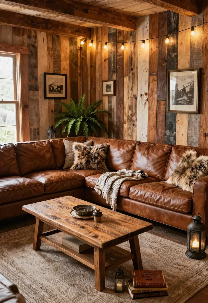15 Super Cool Living Rooms With Wood Paneling That'll Make You Want to Redecorate! 2 15 Super Cool Living Rooms With Wood Paneling That'll Make You Want to Redecorate! - 1. Rustic Retreat 1