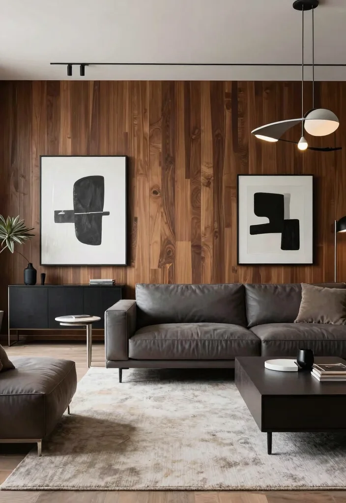 15 Super Cool Living Rooms With Wood Paneling That'll Make You Want to Redecorate! 54 15 Super Cool Living Rooms With Wood Paneling That'll Make You Want to Redecorate! - 11. Contemporary Comfort 1