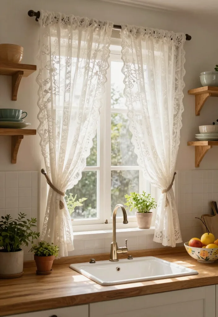 15 Trendy Kitchen Curtain Ideas You Didn't Know You Needed (Your Windows Will Thank You!) 11 15 Trendy Kitchen Curtain Ideas You Didn't Know You Needed (Your Windows Will Thank You!) - 10. Cafe Curtains: Charming and Practical 1