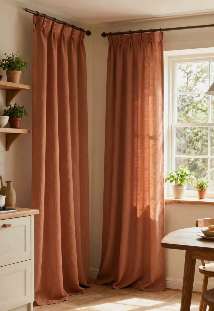 15 Trendy Kitchen Curtain Ideas You Didn't Know You Needed (Your Windows Will Thank You!) 7 15 Trendy Kitchen Curtain Ideas You Didn't Know You Needed (Your Windows Will Thank You!) - 6. Earthy Tones: Bringing the Outside In 1