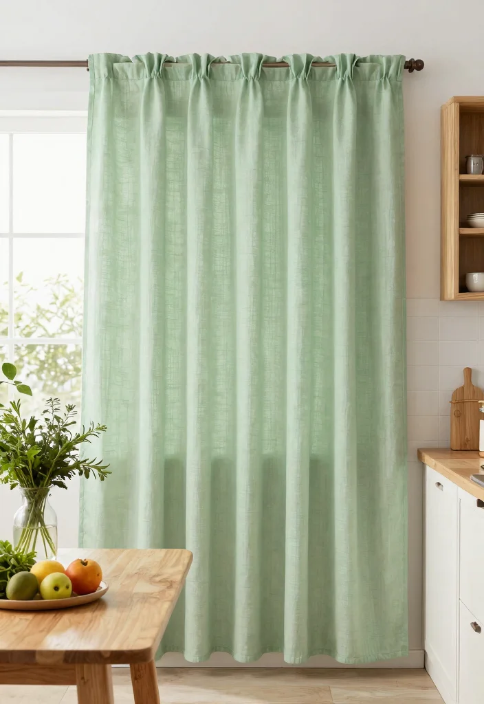 15 Trendy Kitchen Curtain Ideas You Didn't Know You Needed (Your Windows Will Thank You!) 10 15 Trendy Kitchen Curtain Ideas You Didn't Know You Needed (Your Windows Will Thank You!) - 9. Eco-Friendly Fabrics: Sustainable Style 1