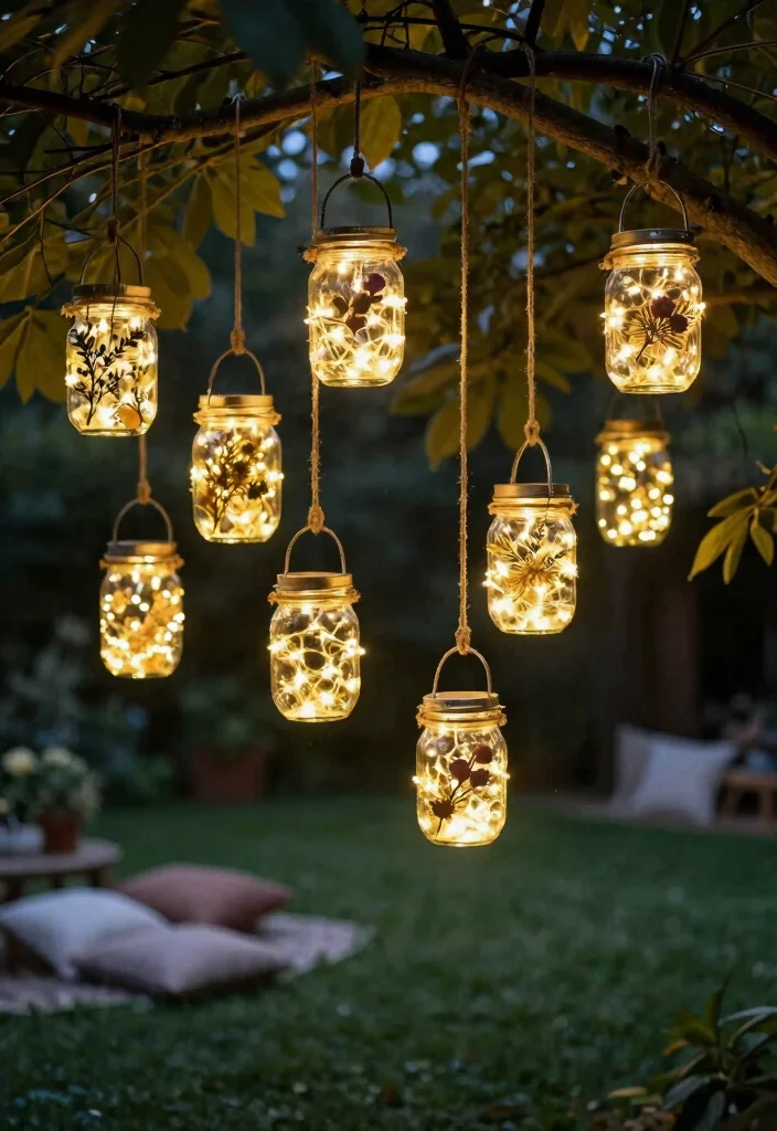 20 Affordable Outdoor Planter Lighting Ideas That Will Transform Your Garden for Under $50! - 1. Mason Jar Lanterns 1