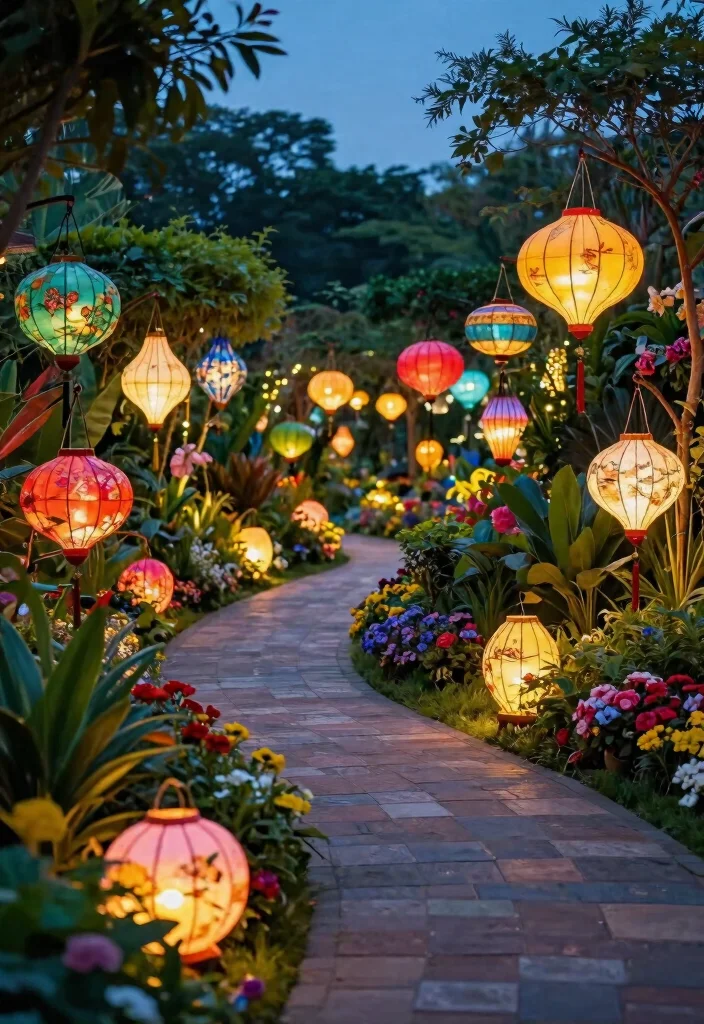 20 Affordable Outdoor Planter Lighting Ideas That Will Transform Your Garden for Under $50! - 14. Lantern Parade 1