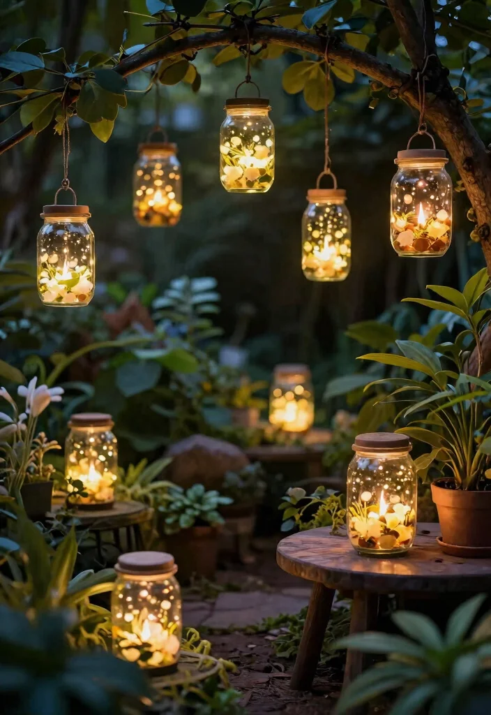 20 Affordable Outdoor Planter Lighting Ideas That Will Transform Your Garden for Under $50! - 17. DIY Firefly Jars 1