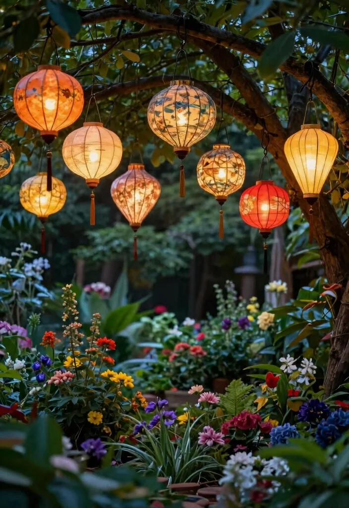 20 Affordable Outdoor Planter Lighting Ideas That Will Transform Your Garden for Under $50! - 4. Hanging Lanterns 1