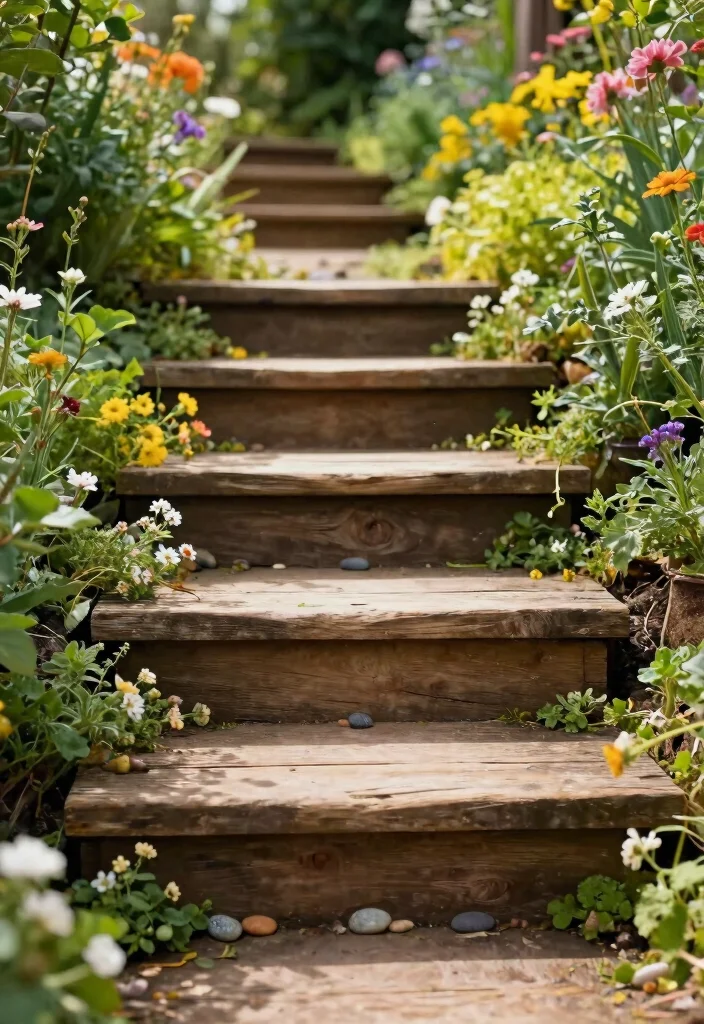 Unlock Your Garden's Potential: 15 Stunning Steps and Stairs Ideas You Can't Ignore! - 1. Rustic Wooden Steps 1