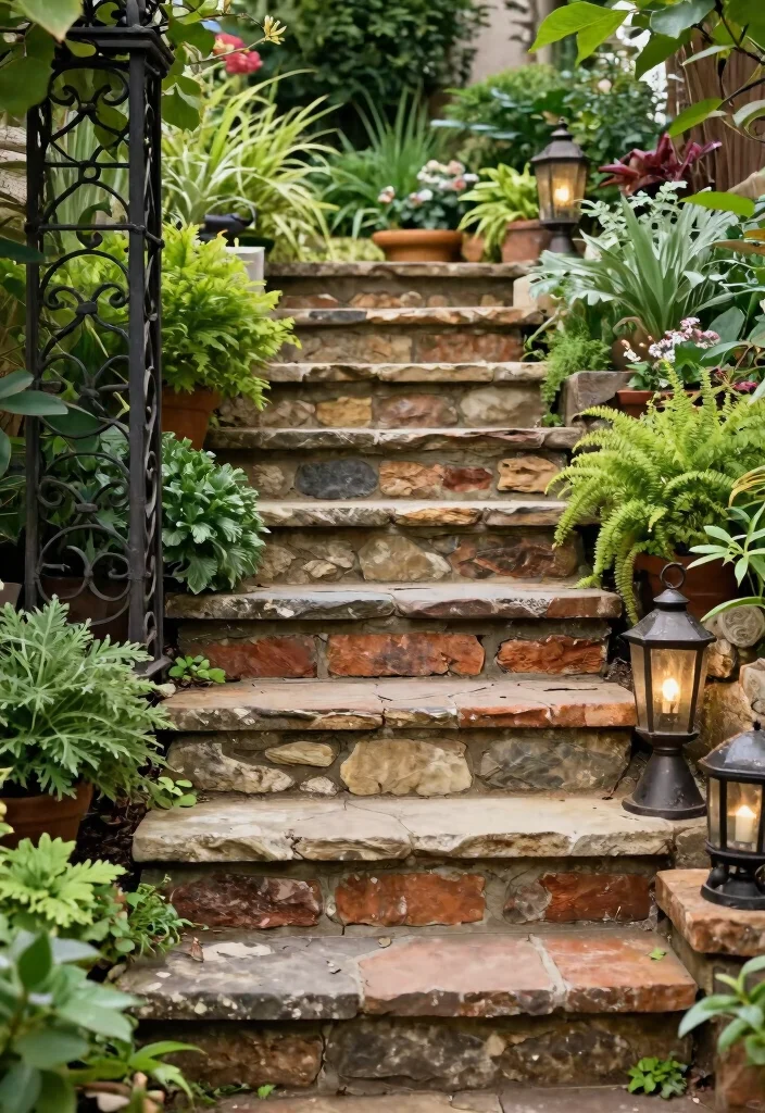 Unlock Your Garden's Potential: 15 Stunning Steps and Stairs Ideas You Can't Ignore! - 10. Vintage Garden Steps 1