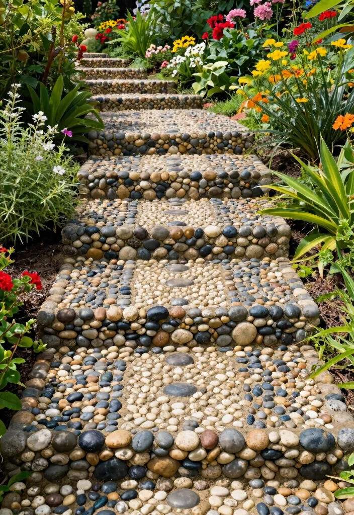 Unlock Your Garden's Potential: 15 Stunning Steps and Stairs Ideas You Can't Ignore! - 11. Pebble Steps 1