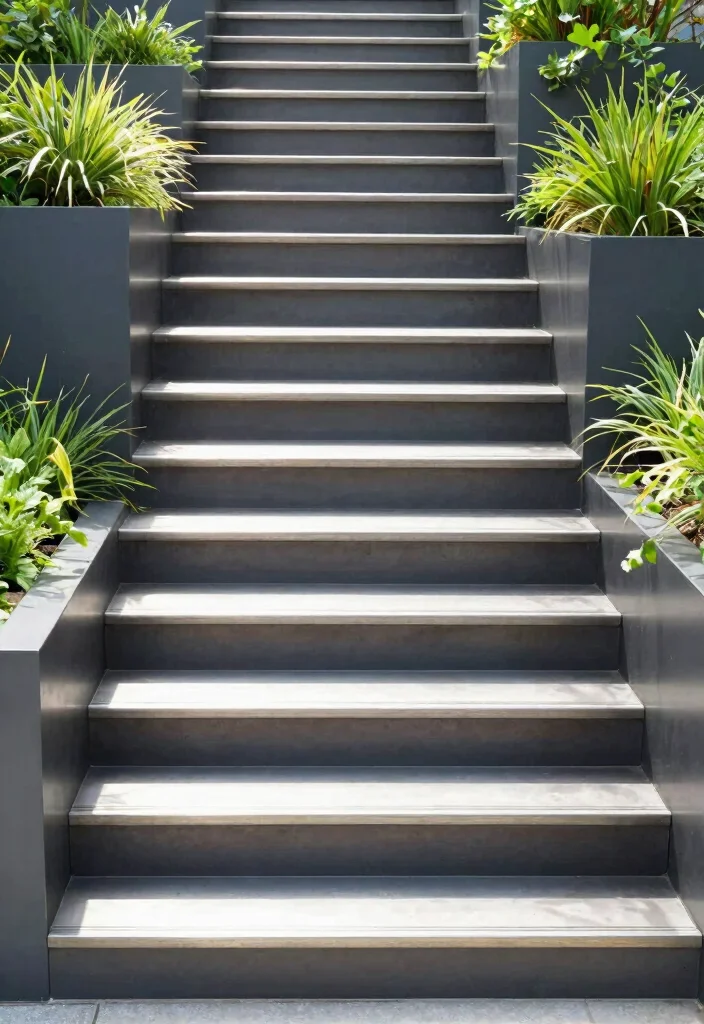 Unlock Your Garden's Potential: 15 Stunning Steps and Stairs Ideas You Can't Ignore! - 12. Steel Steps for a Modern Look 1