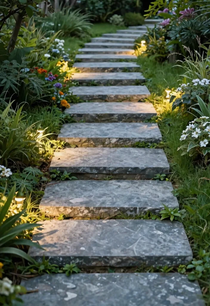 Unlock Your Garden's Potential: 15 Stunning Steps and Stairs Ideas You Can't Ignore! - 2. Stone Pathway with Gradual Steps 1