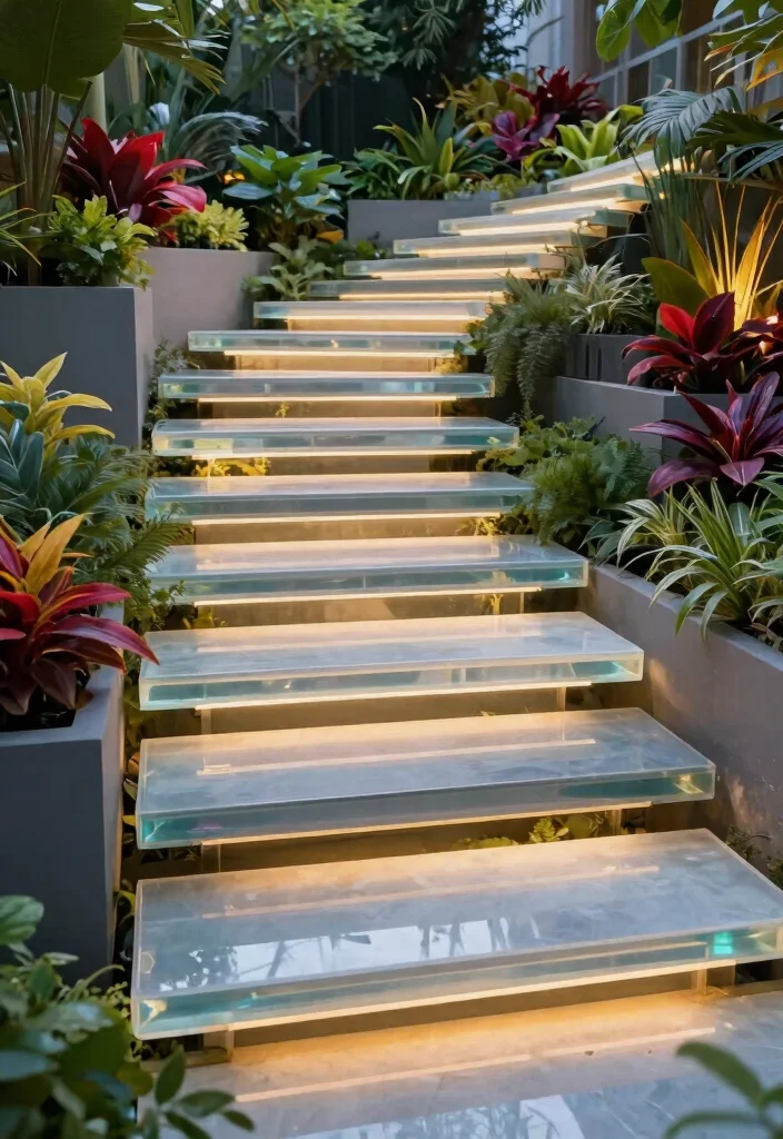 Unlock Your Garden's Potential: 15 Stunning Steps and Stairs Ideas You Can't Ignore! - 6. Floating Steps with Under-lighting 1