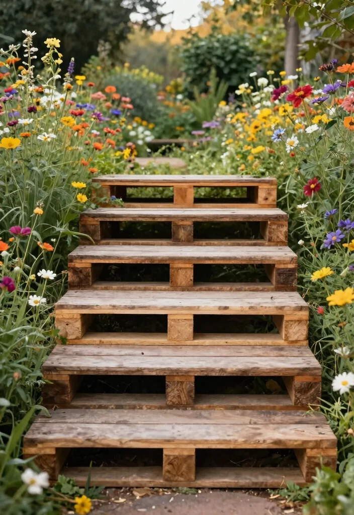 Unlock Your Garden's Potential: 15 Stunning Steps and Stairs Ideas You Can't Ignore! - 7. Pallet Wood Steps 1
