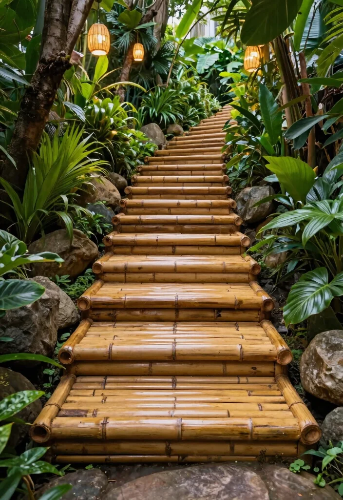 Unlock Your Garden's Potential: 15 Stunning Steps and Stairs Ideas You Can't Ignore! - 8. Bamboo Steps 1