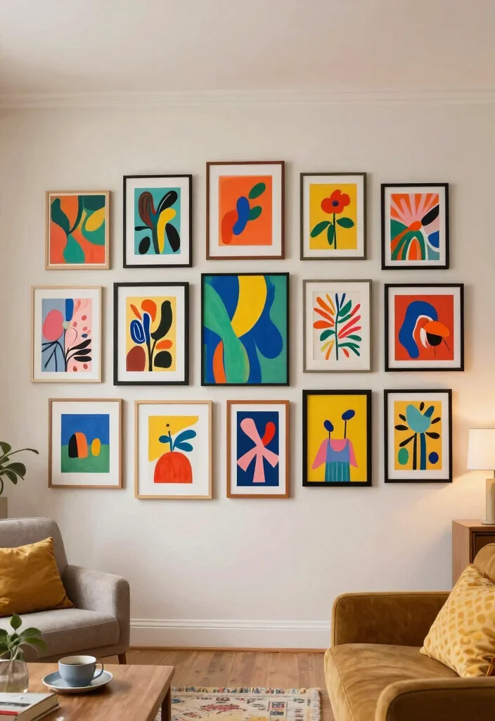 Unlock Your Happiness: 10 Mind-Blowing Dopamine Decor Ideas for Your Living Room! - 5. Joyful Artwork Displays 1