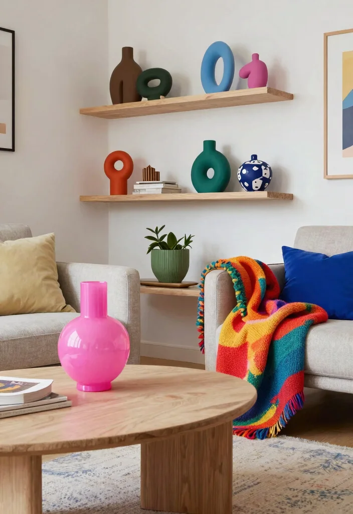 Unlock Your Happiness: 10 Mind-Blowing Dopamine Decor Ideas for Your Living Room! - 6. Vibrant Accessories 1