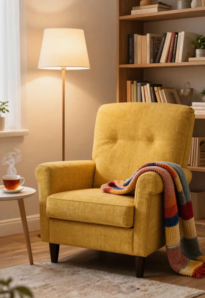 Unlock Your Happiness: 10 Mind-Blowing Dopamine Decor Ideas for Your Living Room! - 7. Cozy Reading Nook 1