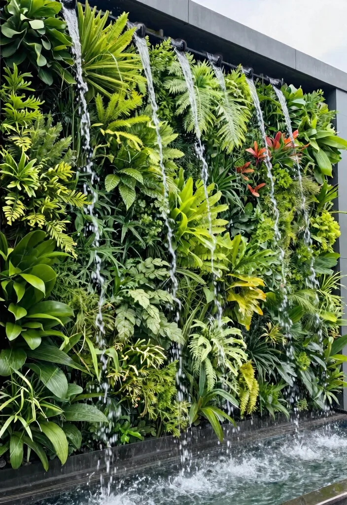 15+ Stunning Front Yard Fountain Ideas to Boost Your Curb Appeal (You Won't Believe #9!) - 14. Vertical Garden Fountain 1