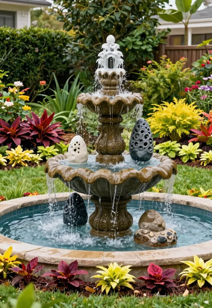 15+ Stunning Front Yard Fountain Ideas to Boost Your Curb Appeal (You Won't Believe #9!) - 15. Customizable Modular Fountain 1