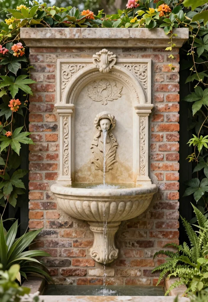 15+ Stunning Front Yard Fountain Ideas to Boost Your Curb Appeal (You Won't Believe #9!) - 5. Elegant Wall Fountain 1