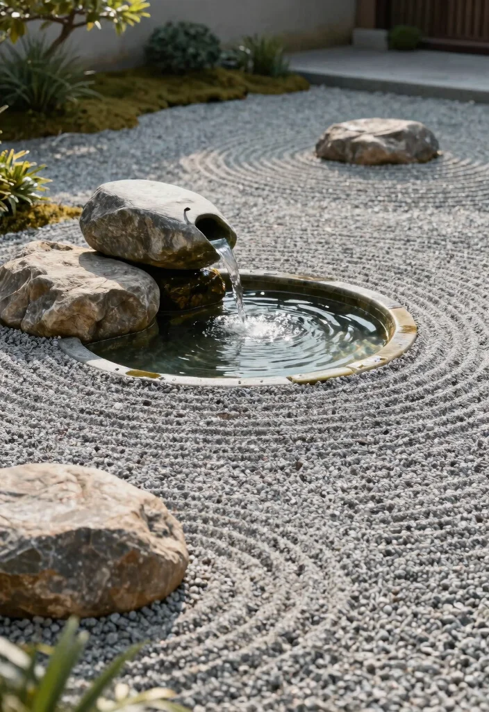 15+ Stunning Front Yard Fountain Ideas to Boost Your Curb Appeal (You Won't Believe #9!) - 6. Zen Garden Fountain 1