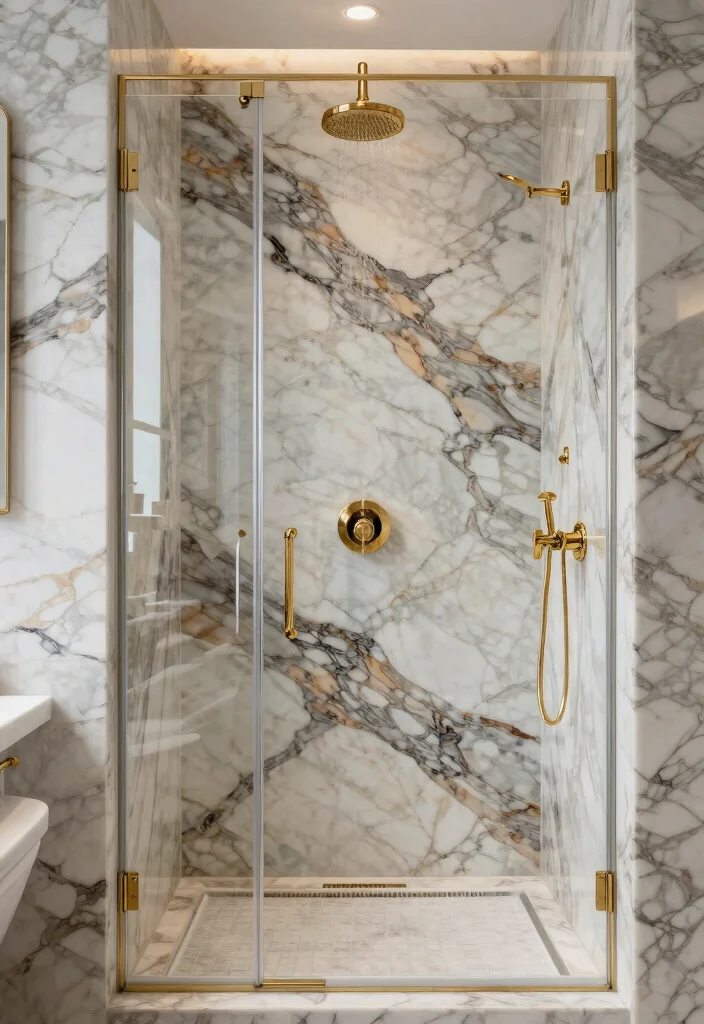 15+ Stunning Walk-in Shower Tile Ideas That'll Leave You Speechless 32 15+ Stunning Walk-in Shower Tile Ideas That'll Leave You Speechless - 11. Luxurious Marble 1