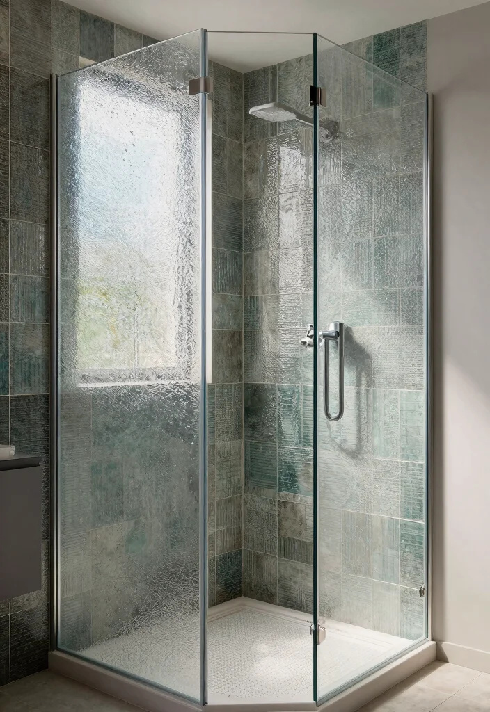15+ Stunning Walk-in Shower Tile Ideas That'll Leave You Speechless 56 15+ Stunning Walk-in Shower Tile Ideas That'll Leave You Speechless - 15. Textured Glass Tiles 1