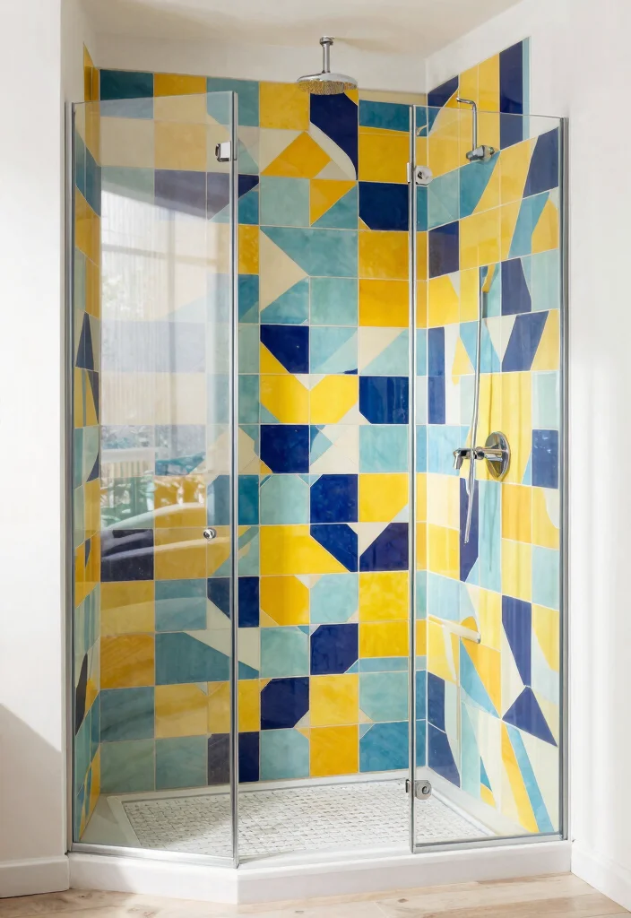 15+ Stunning Walk-in Shower Tile Ideas That'll Leave You Speechless 14 15+ Stunning Walk-in Shower Tile Ideas That'll Leave You Speechless - 3. Bold Geometric Patterns 1