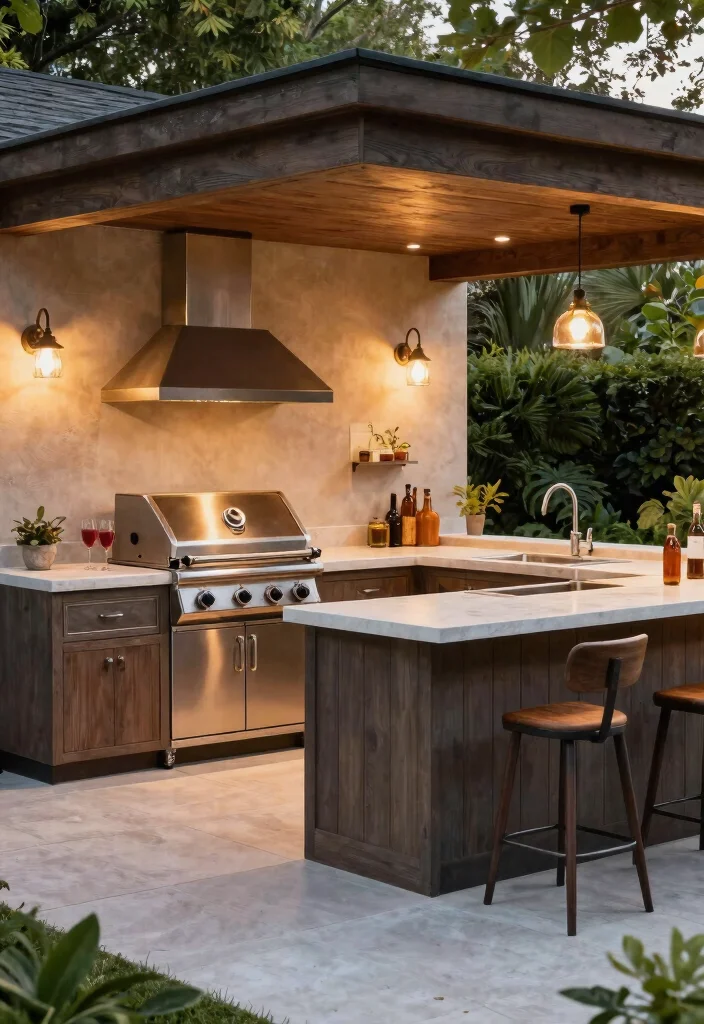 15 Stylish Patio Extension Ideas to Elevate Your Outdoor Living Space - 12. Stylish Outdoor Kitchen 1