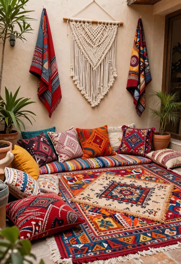 15 Stylish Patio Extension Ideas to Elevate Your Outdoor Living Space - 13. Bohemian Vibes with Textiles 1