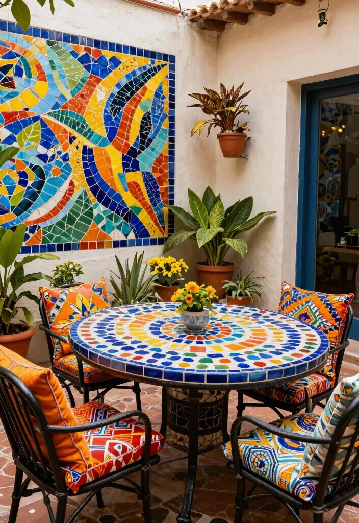 15 Stylish Patio Extension Ideas to Elevate Your Outdoor Living Space - 6. Colorful Mosaic Patterns 1