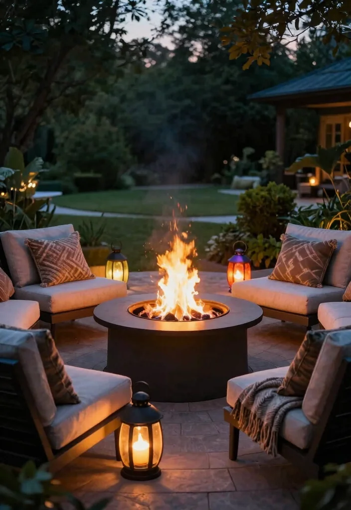 15 Stylish Patio Extension Ideas to Elevate Your Outdoor Living Space - 8. Fire Pit Cozy Corner 1