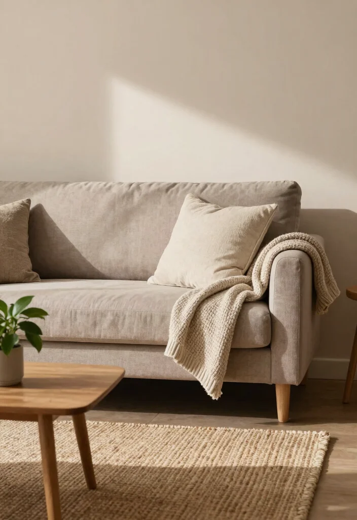15 Unique Small Minimalist Neutral Living Room Ideas That'll Transform Your Space! - 1. Earthy Tones with Textured Fabrics 1