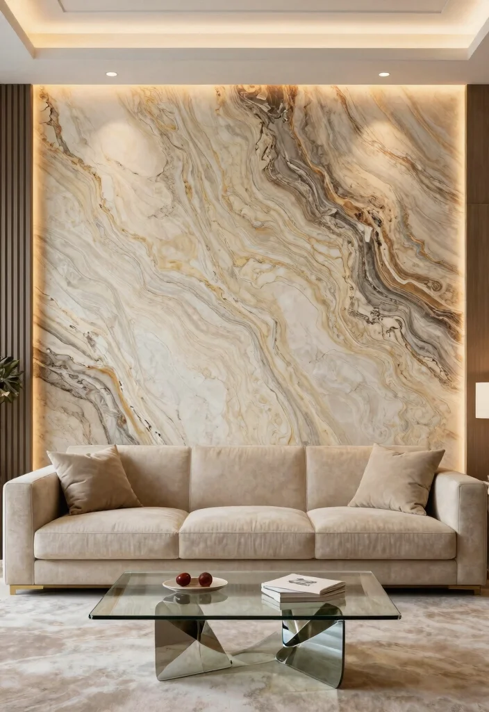 Uncover 15 Textured Wall Designs for a Modern Living Room That'll Wow Your Guests! - 10. Natural Stone Slabs 1