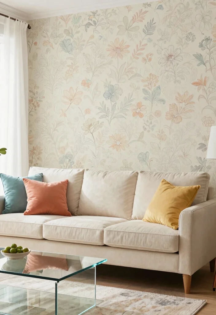 Uncover 15 Textured Wall Designs for a Modern Living Room That'll Wow Your Guests! - 12. Textured Wallpaper 1