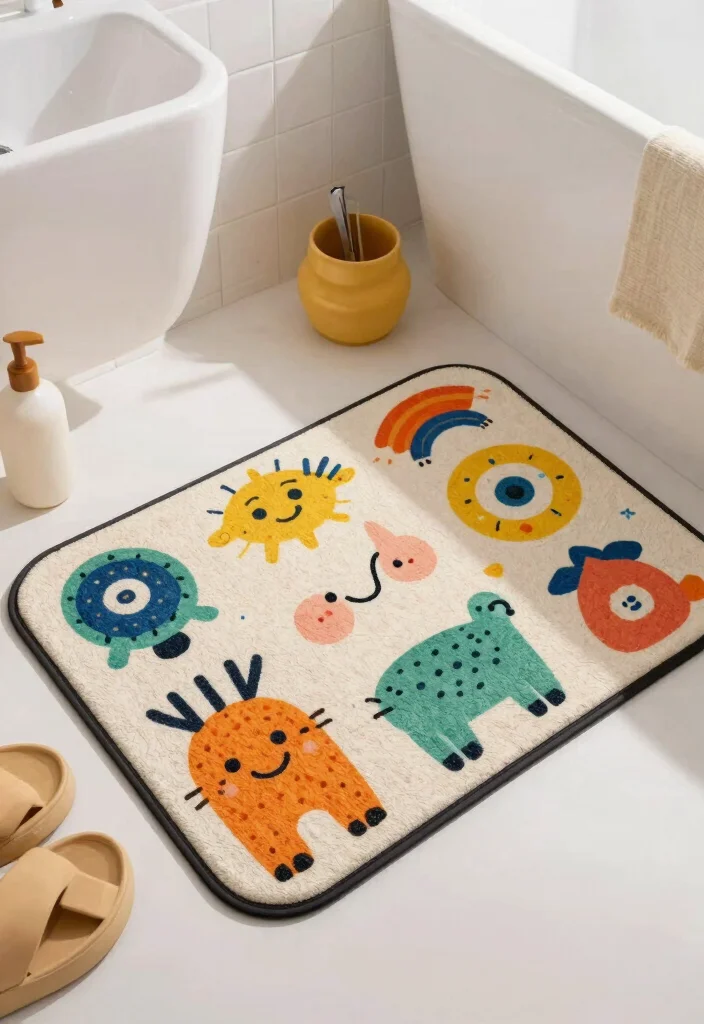 15 Best Bath Mats That Look Expensive But Are Budget-Friendly! 55 15 Best Bath Mats That Look Expensive But Are Budget-Friendly! - 12. Fun Printed Mat 1