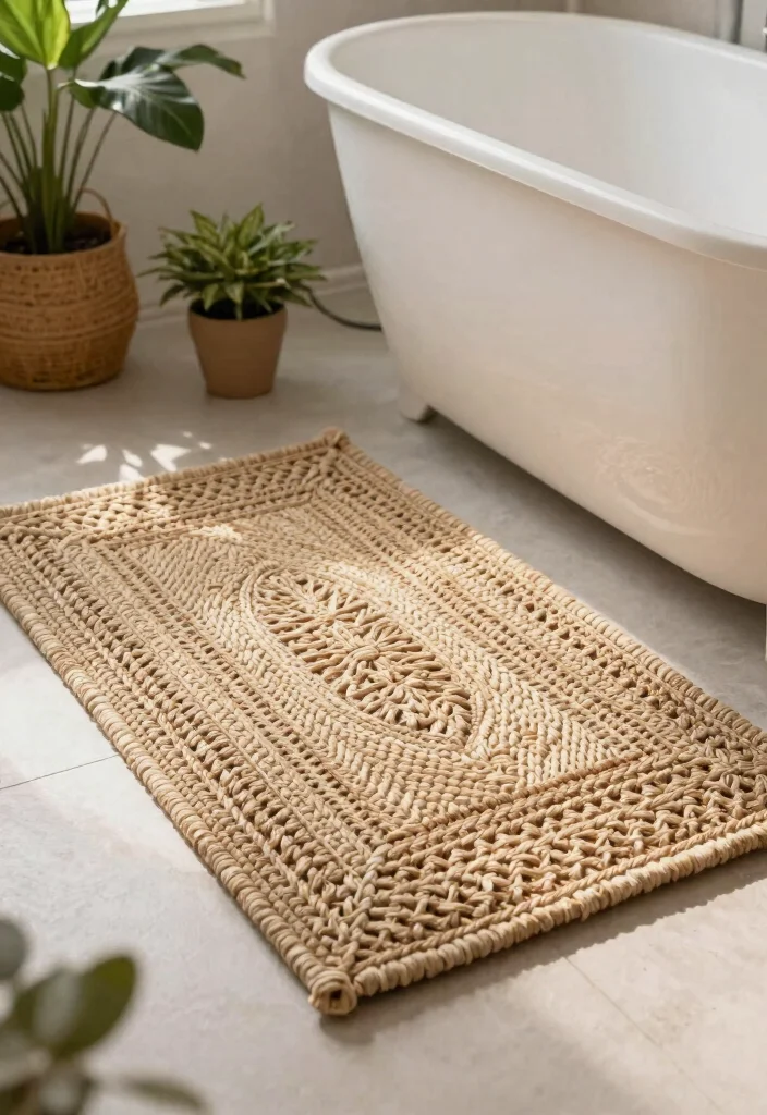15 Best Bath Mats That Look Expensive But Are Budget-Friendly! 13 15 Best Bath Mats That Look Expensive But Are Budget-Friendly! - 2. Woven Cotton Mat 1