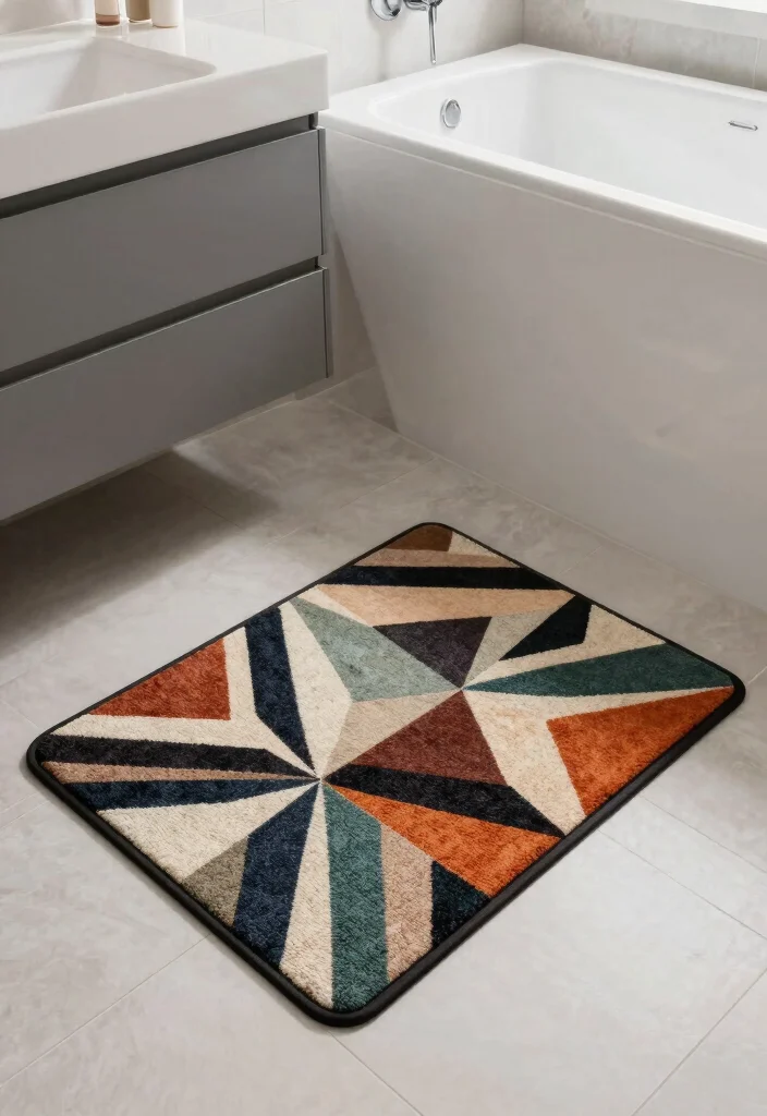 15 Best Bath Mats That Look Expensive But Are Budget-Friendly! 24 15 Best Bath Mats That Look Expensive But Are Budget-Friendly! - 3. Chic Geometric Design 1