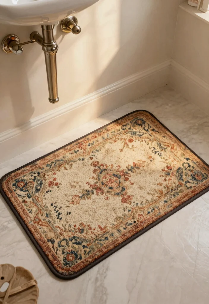 15 Best Bath Mats That Look Expensive But Are Budget-Friendly! 28 15 Best Bath Mats That Look Expensive But Are Budget-Friendly! - 7. Vintage-Inspired Mat 1