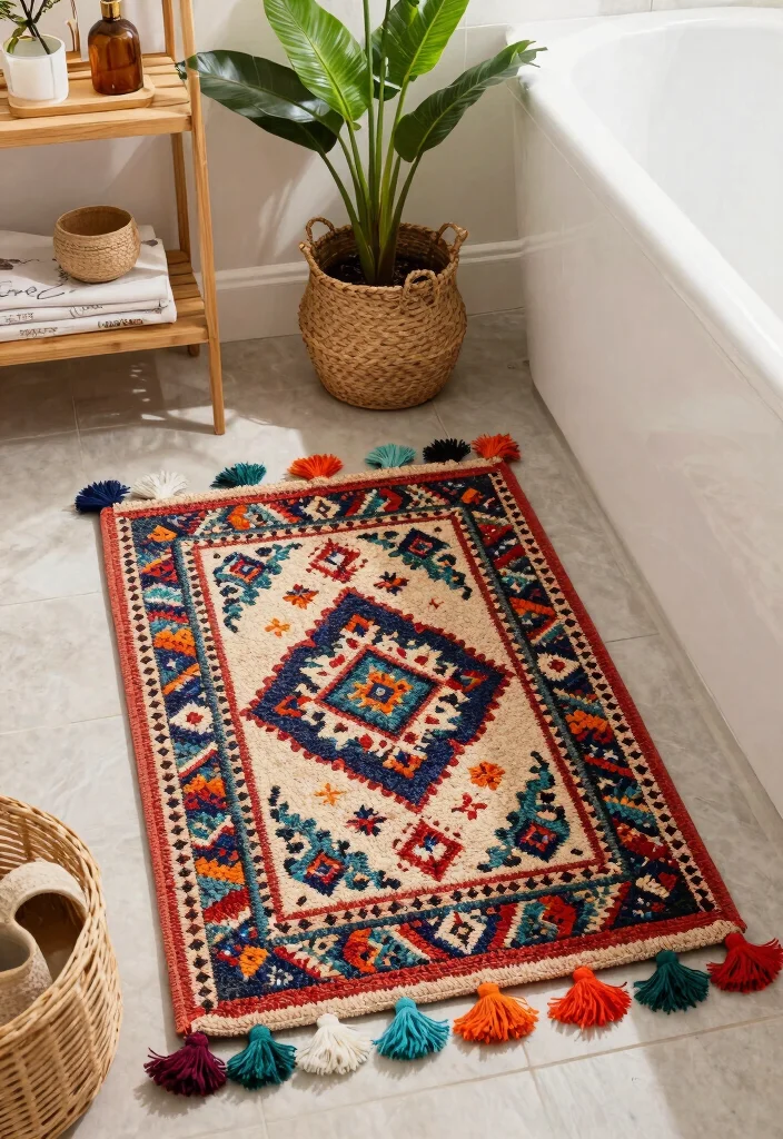 15 Best Bath Mats That Look Expensive But Are Budget-Friendly! 32 15 Best Bath Mats That Look Expensive But Are Budget-Friendly! - 9. Bohemian Style Mat 1