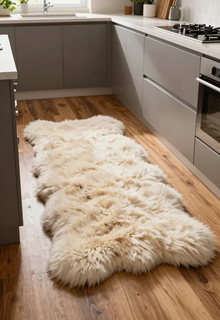 15 Best Kitchen Rugs That Are Both Stylish and Durable (You’ll Love #12!) - 14. Faux Fur Kitchen Rug 1