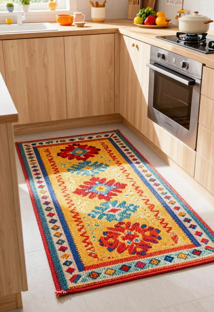15 Best Kitchen Rugs That Are Both Stylish and Durable (You’ll Love #12!) - 15. Colorful Woven Kitchen Rug 1