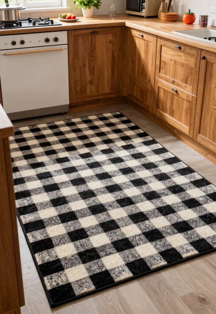 15 Best Kitchen Rugs That Are Both Stylish and Durable (You’ll Love #12!) - 9. Traditional Checkered Pattern Rug 1