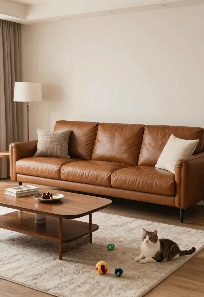 15 Best Pet-Friendly Sofas That'll Survive Any Mess (You Won't Believe #7!) - 5. The Leather Sofa 1