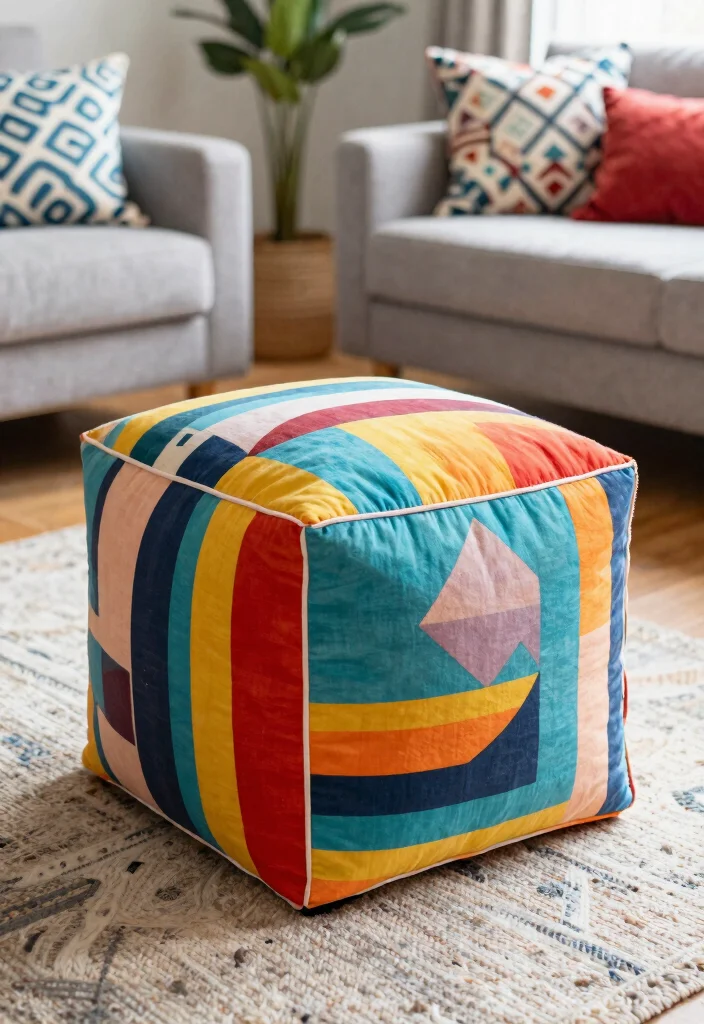 15 Best Storage Ottomans That Interior Designers Swear By - 13. Fun Patterns and Prints 1
