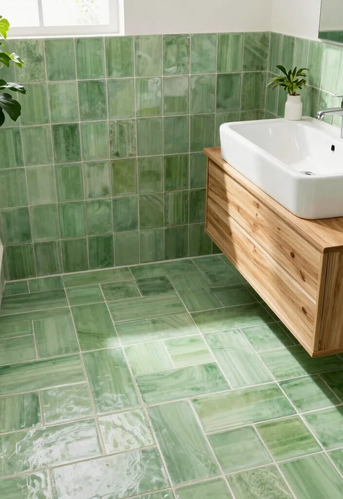 15 Celery Green Bathroom Ideas That'll Refresh Your Space Like Never Before! - 2. Celery Green Tiles 1