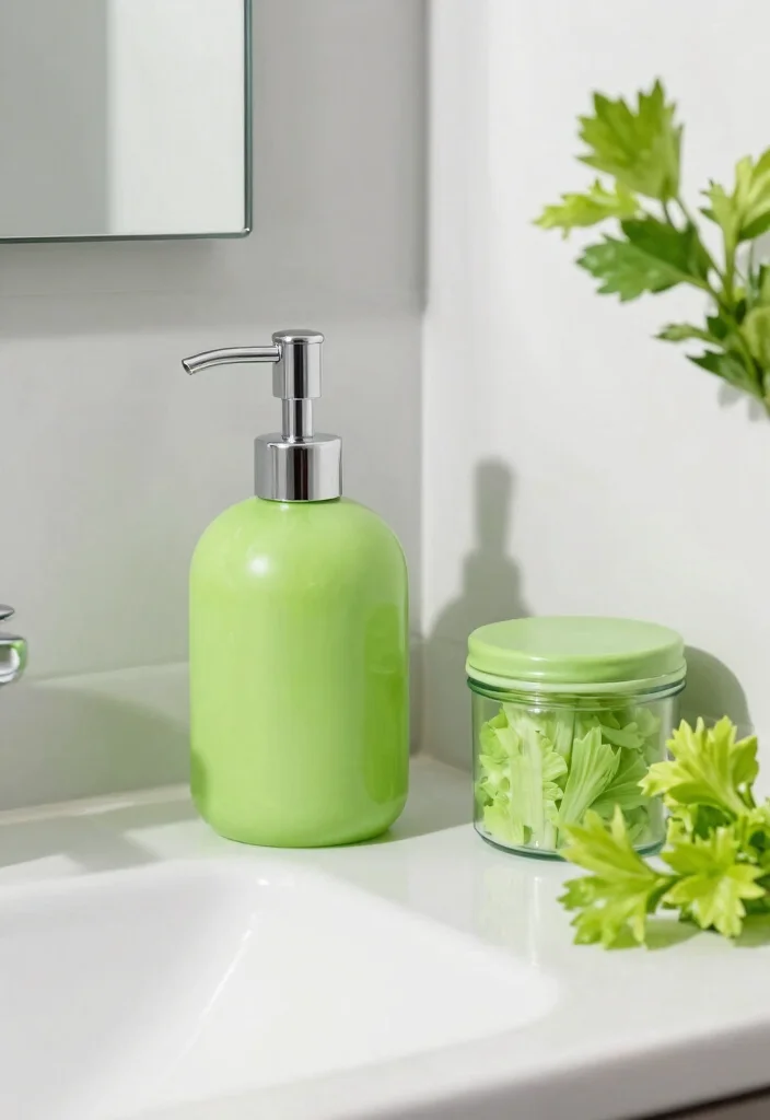 15 Celery Green Bathroom Ideas That'll Refresh Your Space Like Never Before! - 5. Celery Green Accents 1